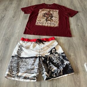 🧡💙 Captain Morgan shorts and shirt set